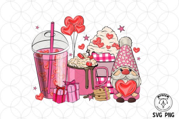 Coffee Latte Gnome Love Valentine s Day
